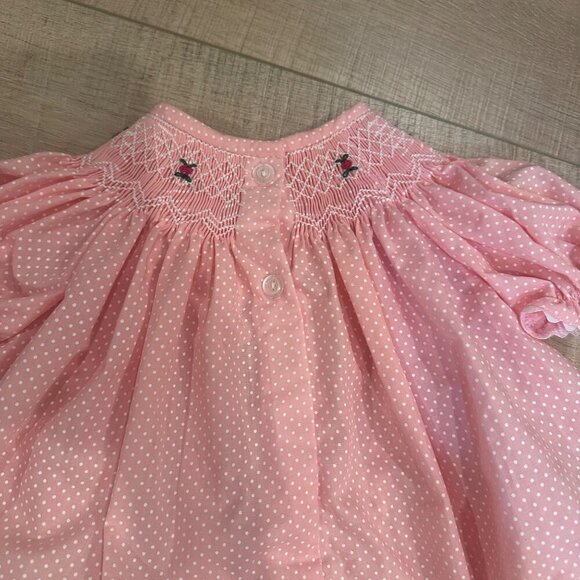 SMOCKED FROCKS GIRLS SIZE 3M SMOCKED PINK DRESS - Picture 5 of 7